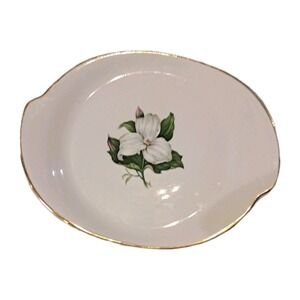 Vtg American‎ Limoges Glamour Trillium G410 Cake Plate Serving Platter 13.5" 22k